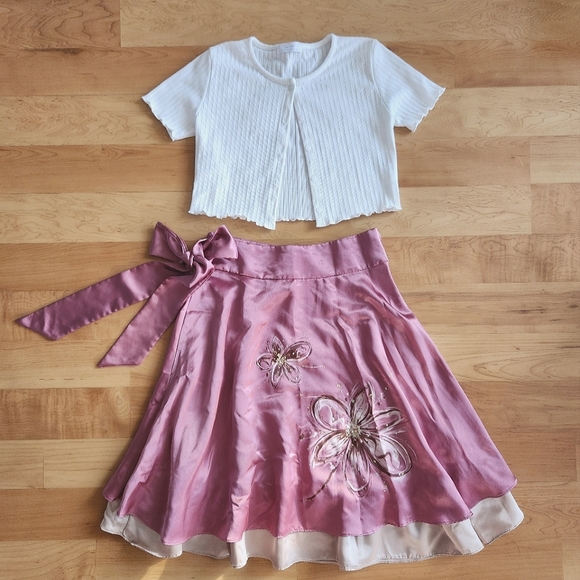 Y2K vintage hot pink floral skirt - Picture 1 of 8